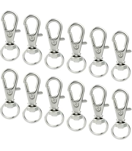 50-Pack Stainless Steel Snap Hooks - 20mm Lanyard Clasps For Keychains, Badges & DIY Crafts - View #5