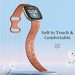 DGege Flower Engraved Bands Compatible with Fitbit