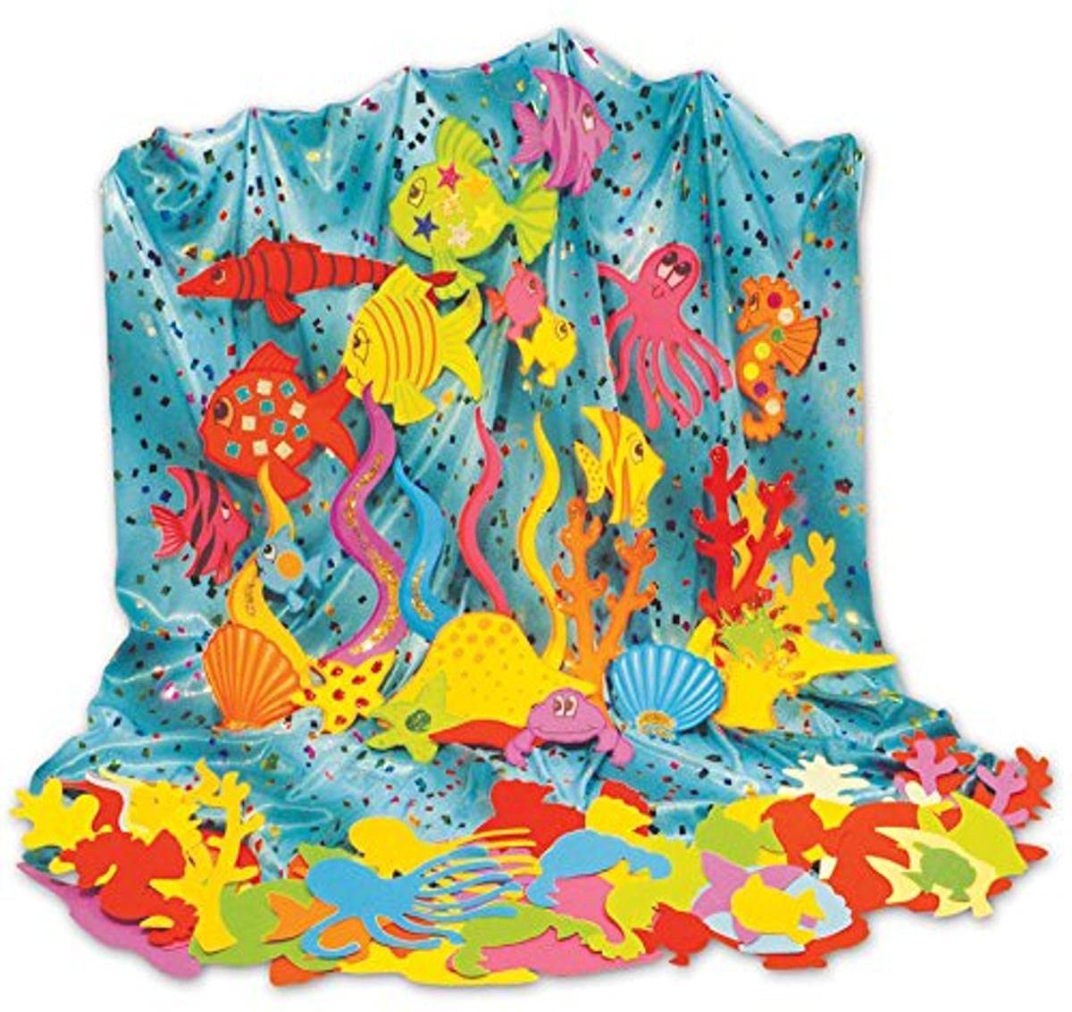 Springboard Sealife Classroom Display Pack - Coloured Fabric w/ Pre-Cut Sea Creature Shapes - Craft Supplies for Schools - Classroom Display Resources for Teachers - Arts and Crafts for Kids