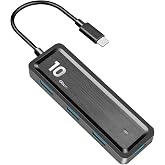 TEWENE USB-C to USB Hub 6-in-1 Docking Station 10Gbps | 4 USB-A 3.2 Gen2 10Gbps Ports, and 2 Card Readers, Compatible with Laptop, MacBook
