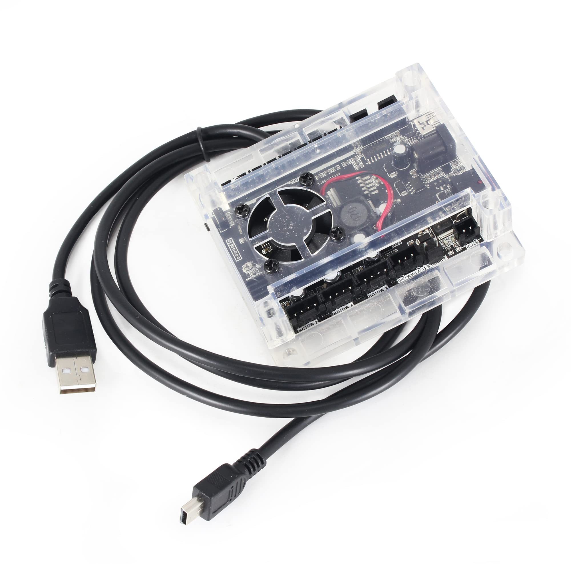RATTMMOTOR GRBL Laser Module Control Card USB CNC Milling Machine Control Board with Fan for 1610 PRO / 3018 PRO 3 Axis CNC Milling Engraving Machine