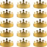 25 Pieces Golden King Crowns Foldable Paper Party Crown Hat Gold Foil Cap for Birthday Celebration Baby Shower Photo Props