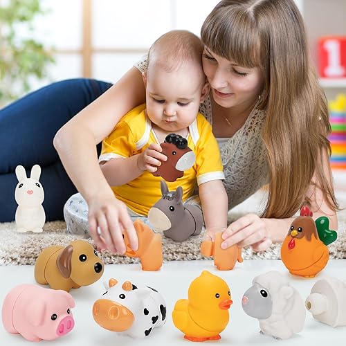 Farm Animal Learning Toys for Toddlers Age 1, 2, Year Old, 10