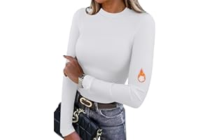 XIEERDUO Womens Long Sleeve Thermal Shirt Fleece Mock Neck Tops 2025 Fashion Slim Fit