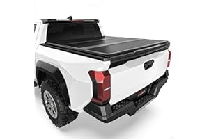 XTWEEX FRP Hard Tri-fold Truck Bed Tonneau Cover Compatible with 2016-2026 Toyota Tacoma Double Cab(Excl. Trail Edition) 5 Ft Bed w/OE Track System, Waterproof