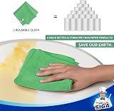 MR.SIGA Microfiber Cleaning Cloths 12 Pack 32x32 cm Green view 4