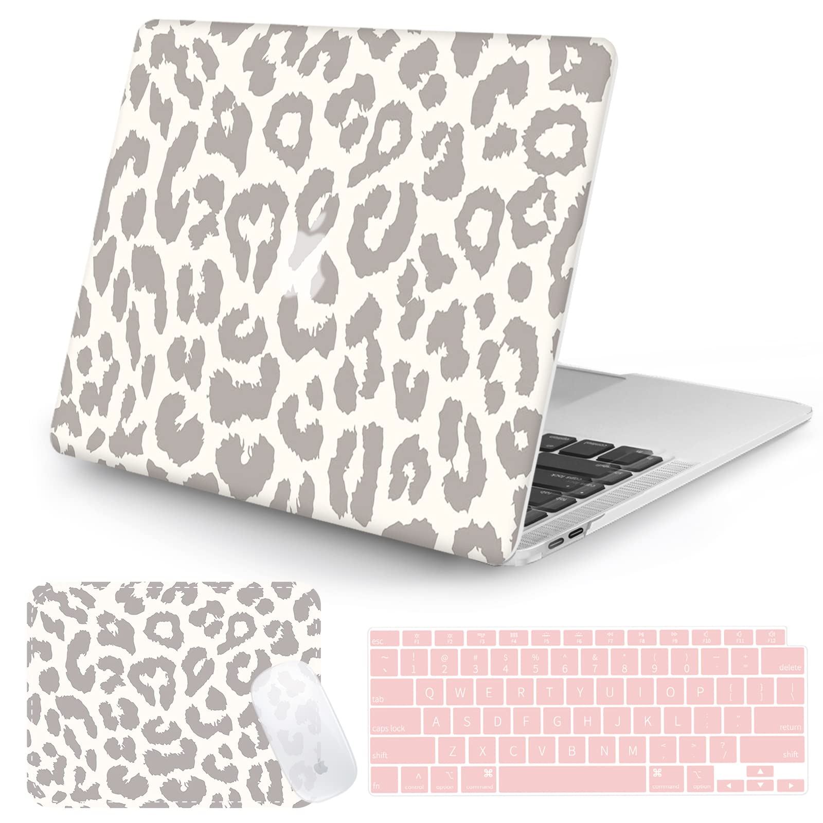 Photo 1 of Seorsok Compatible with MacBook Air 13 Inch Model A1932 A2179 M1 A2337 Touch ID Release 2022 2021 2020 2019 2018 Plastic Hard Shell Case Protective Cover&Mouse Pad&Keyboard Cover,Leopard Print