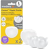 Medela Contact Nipple Shields, For Breastfeeding Comfort, Size L 24mm, 2ct | Ultra-Thin Soft Silicone, BPA-Free, With Case, For Flat, Inverted, Sensitive Nipples, Latching Support, Maximum Skin-to-Skin