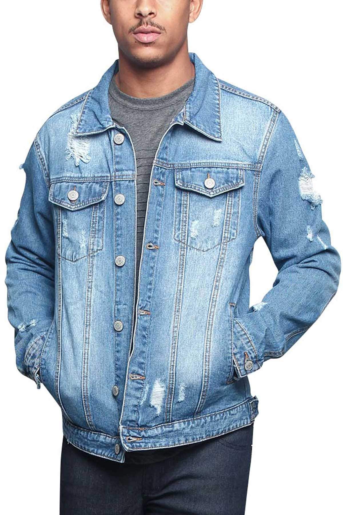 Victorious Men's Savage Tiger Casual Denim Jean Jacket DK133