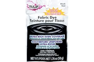 Tulip Permanent Fabric Dye Powder, Hot Dye Method for Vibrancy, Long-Lasting Color, Black