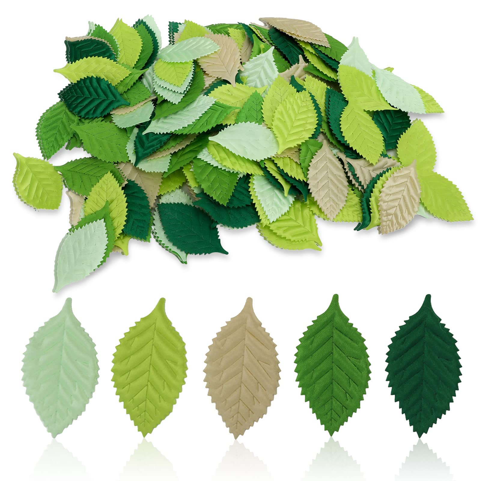 Artificial Flowers Garlands,200Pcs Artificial Silk Green Leaves,5 Strand 230cm Long Artificial Flower Vines for Decorations, Faux White Rose Floral Arch with Realistic Design for Home, Garden