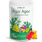 LIVING JIN Agar Agar Powder (4oz) Vegan Gelatin Substitute, Certified Kosher, Gluten-free, Non-GMO, 100%, Sugar-free, Kosher,