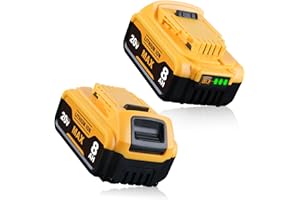 DCB200 8.0 2Pack Replacement for Dewalt 20V Max Battery with LED Indicator, Compatible with Dewalt 20V Cordless Power Tools
