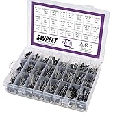Swpeet 240Pcs 24 Kinds Different Electrolytic Capacitors Range 0.1uF-1000uF Assortment Kit, 10V/16V/25V/50V Aluminum Radial E