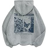 Milumia Women's Graphic Hoodie Sweatshirt Drawstring Long Sleeve Loose Pullover Tops with Pockets