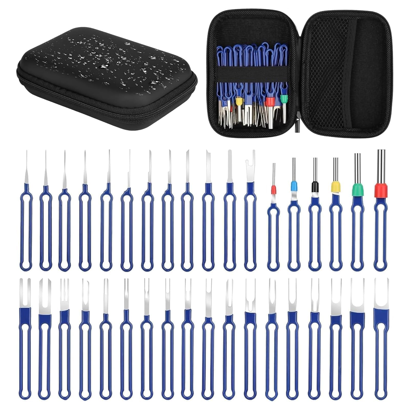 Yuiturt 36Pcs Terminal Removal Tool Kit, Pin Removal Tool- Electrical Pin Terminal Depinning Tools with A Storage Bag, Automotive Tools for Car Connectors, Lock Picking, Watch Strap Removal Kit