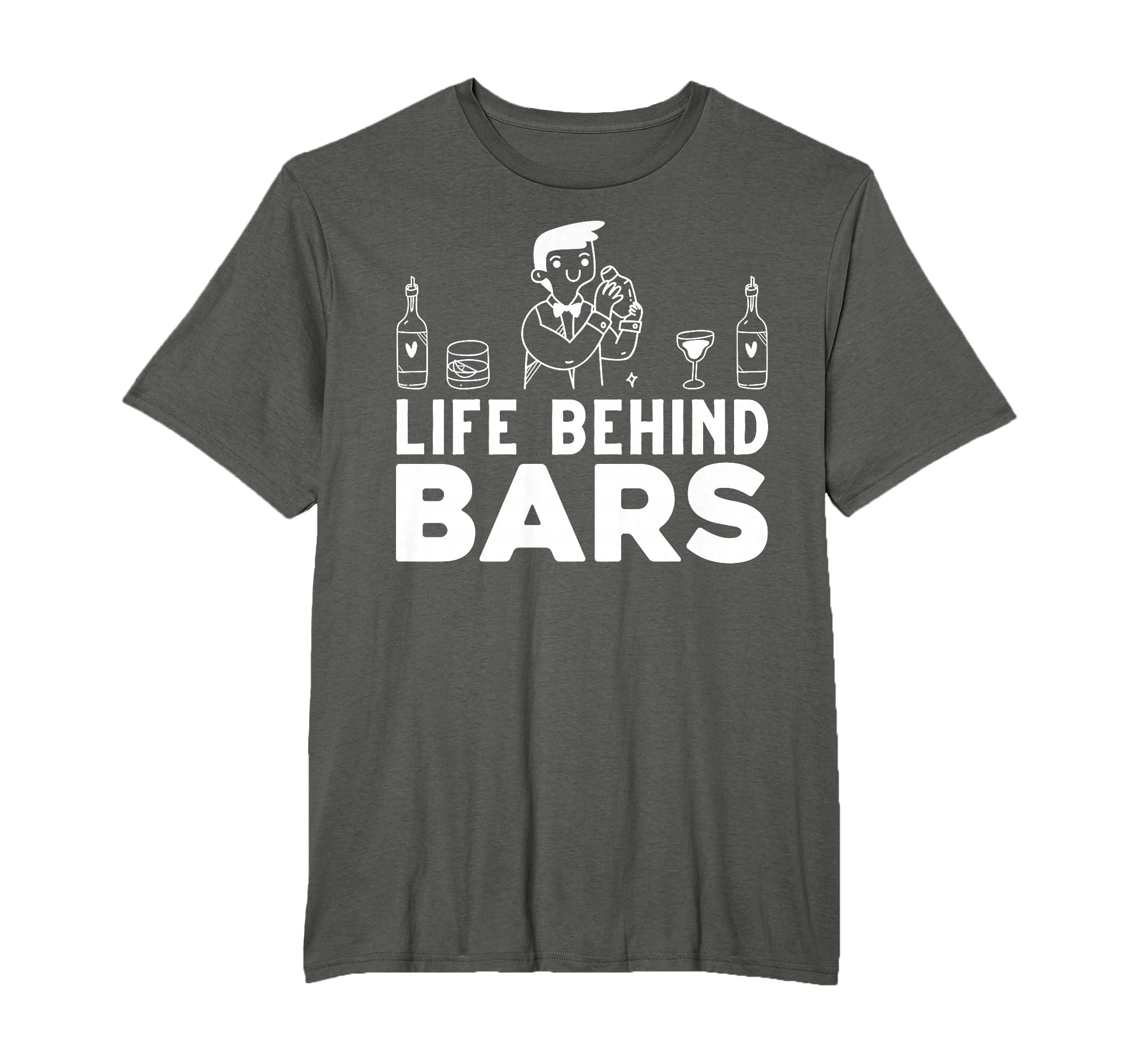 Bartending Life Behind Bars Mixologist Bartender Barman T-Shirt