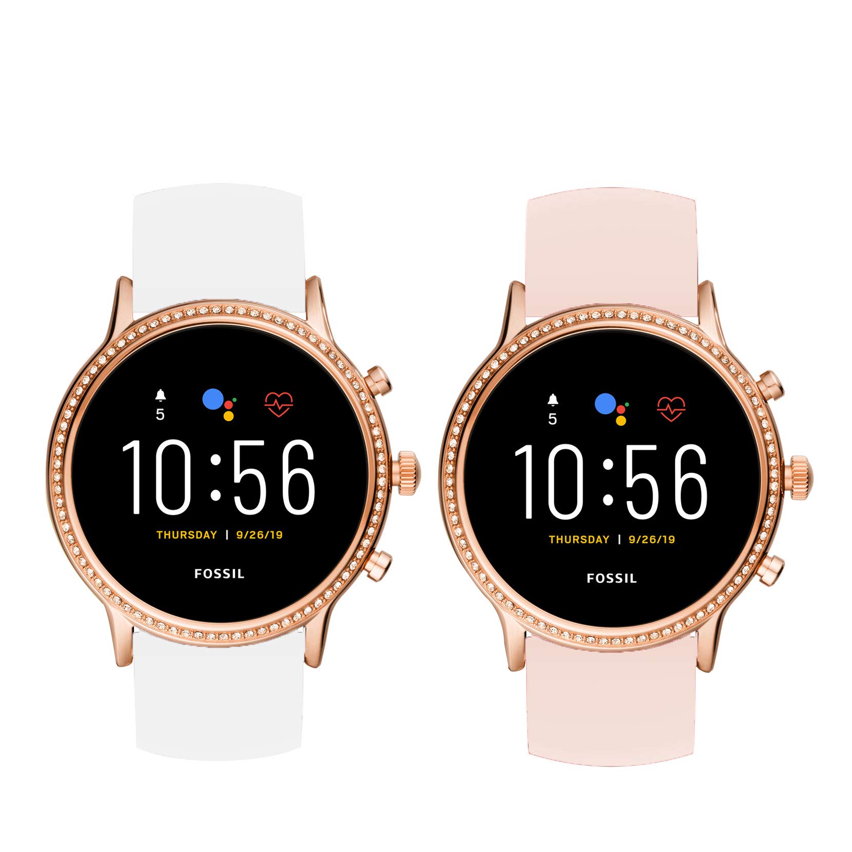 Compatible for Fossil Julianna Hr Bands, LvBu Sport Silicone Replacement Strap for Fossil GEN 5 SMARTWATCH - Julianna HR (White+Pink)