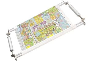 Couple Embroidery Art Embroidery Clip Frame 60cm Cross Stitch 4 Slot Presser Heavy Duty Embroidery Bandage Embroidery Frame Needlepoint Frame Embroidery Scroll Frame Embroidery Frames (Silver)