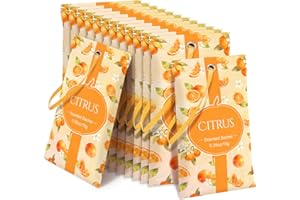 STRN Scented Sachets for Drawer and Closet, Citrus Scent Long-Lasting Sachets, 14 Packs for Home Fragrance, Small Space Air F
