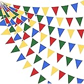 32Ft Super Mario Party Decorations Red Blue Yellow Green Triangle Flag Pennant Bunting Banner Fabric Garland Streamers for Ca