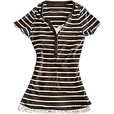 Y2k Grunge Shirts Alt Emo Clothes Women Whimsical Goth Short Sleeve Top