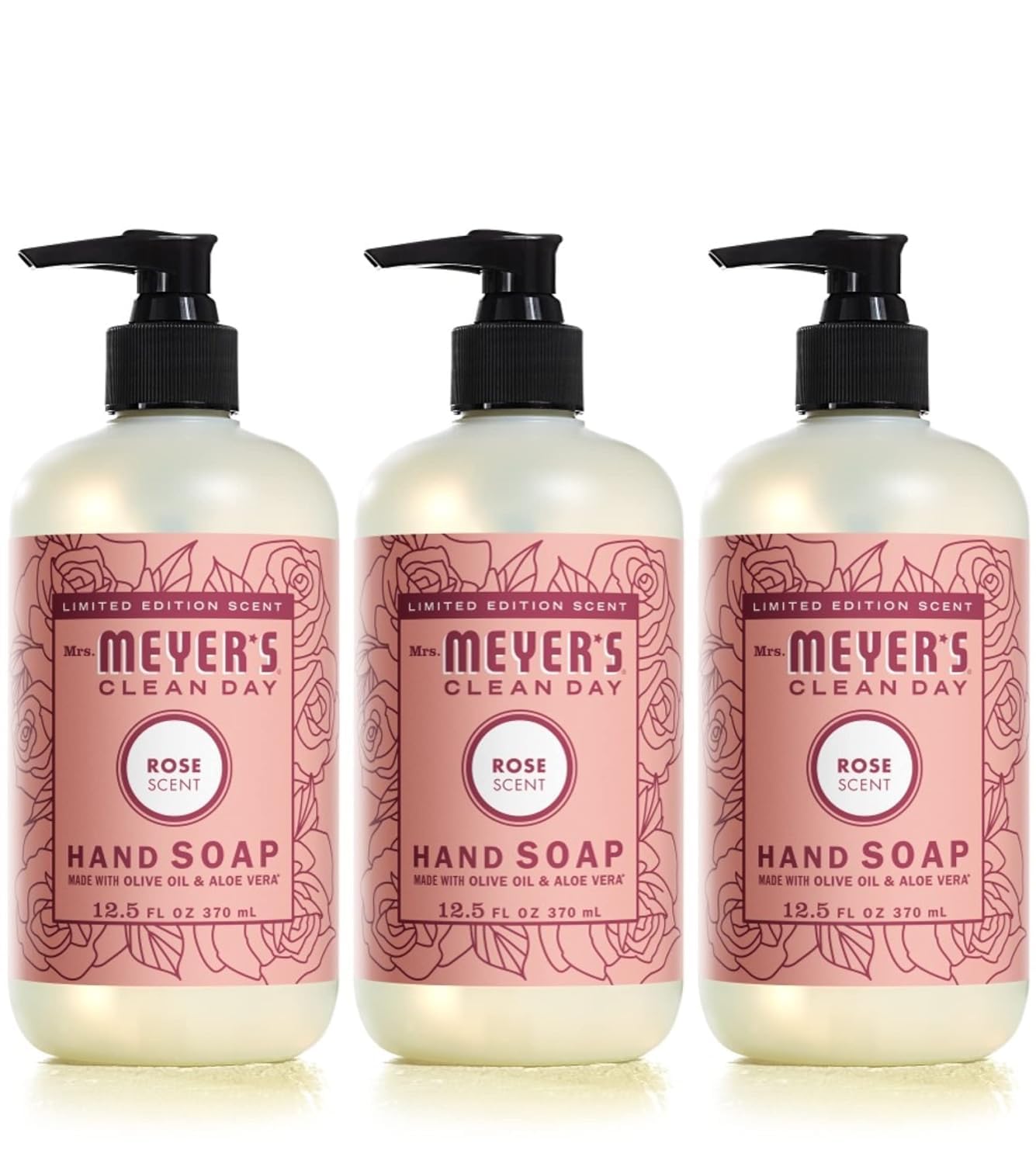 Photo 1 of *PARTIAL SET - Missing 1*
MRS. MEYER'S CLEAN DAY Liquid Hand Soap Rose (12.5 Fl Oz (Pack of 3))