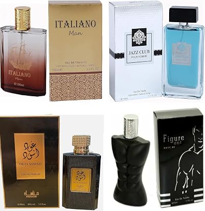 Modaleo 4 Pack JAZZ CLUB OUD Black De EDT Toilette Parfum For Men 100ml