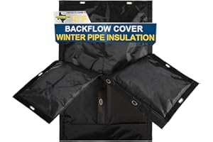 Cholila Cover Backflow Preventer Pipe Insulation Cover (5°F) - 24" W x 36" H, 7-Layer Thick Fabric with Aluminum Foil for Winter Pipe Freeze Protection, Outdoor Sprinkler Valve Cover, Black