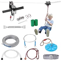 Amazon.com: VEVOR Zip line Kits for Backyard，100ft Zip line Kit ...