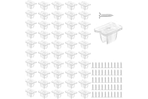 QUILAX 50 Set Rope Light Mounting Clips, Rope Light Clips with Screws, LED Strips Mounting Clip, Neon Lights Clip Fixing Clamps for 5mm to 6mm LED Strip Lighting (Translucent)