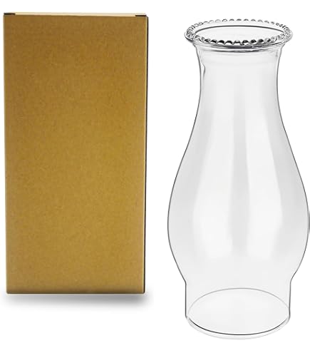 GXFCCYXT Small Oil Lamp Chimney Replacement - Clear Glass, 2 1/8" Base, 7 1/8" Tall, Crimped Top - View #5