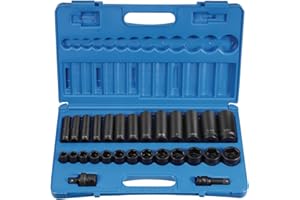 Grey Pneumatic Corp 1328RD 1/2'' Drive Standard and Deep Length Fractional Set - 28 Piece