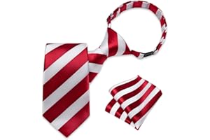 DiBanGu Boys Pre-tied Neckties and Pocket Square Set Adjustable Strap Tie for Kids Wedding Party Graduation School Uniforms