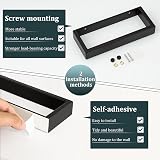 SAYAYO Hand Towel Holder Wall Mounted Black 20CM SUS304 Stainless Steel view 3