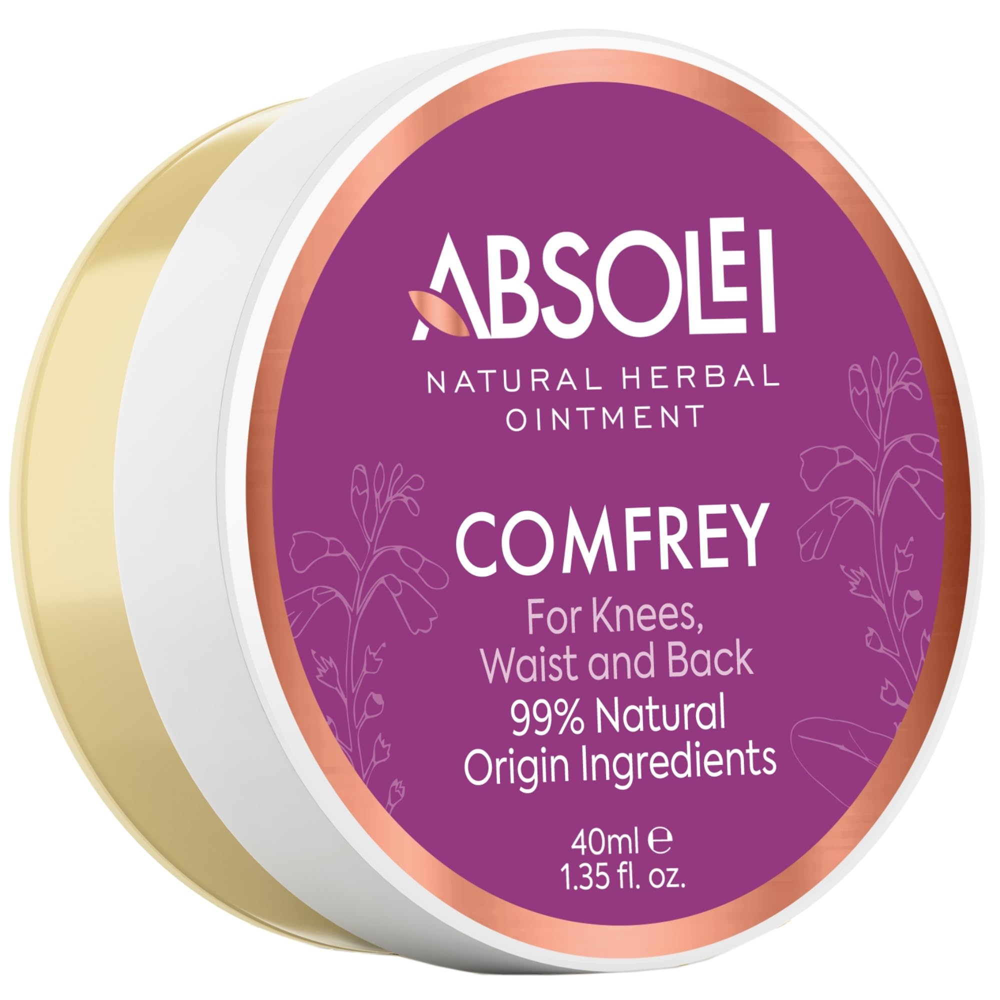 Absolei Comfrey Ointment, Natural Ointment for Joints, Stiffness and Swelling, 40 ml (Pack of 1)