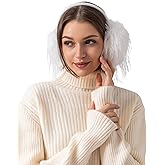 F Flammi Womens Earmuffs Winter Foldable Ear Warmers, Plush Faux Fur Ear Muffs for Cold Weather, Cozy Fluffy Ear Covers