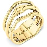 Calvin Klein CK Wavy Collection Women's Ring – Gold Pated, Elegant Modern Design - Fashion Accessory - Gift for Her