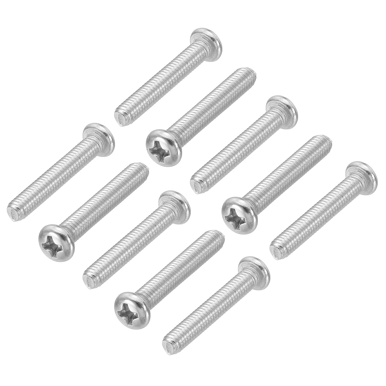 PATIKIL Phillips Pan Head Screws, 30 Pack M4-0.7 x 30mm 304 Stainless Steel 18-8 Full Thread, Pan Head Machine Phillips Drive Screw — image 1