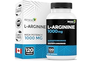 RENEW ACTIVES L-Arginine 1000MG per Tablet – Strength & Endurance Booster, Essential for Protein Synthesis & Muscle Function,