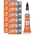 12-Pack Super Glue Gel, 3g Single-Use Tubes - Thick Viscosity Adhesive for Wood,Rubber,Leather, Plastic, Metal, Rhinestone Jewelry, DIY Crafts