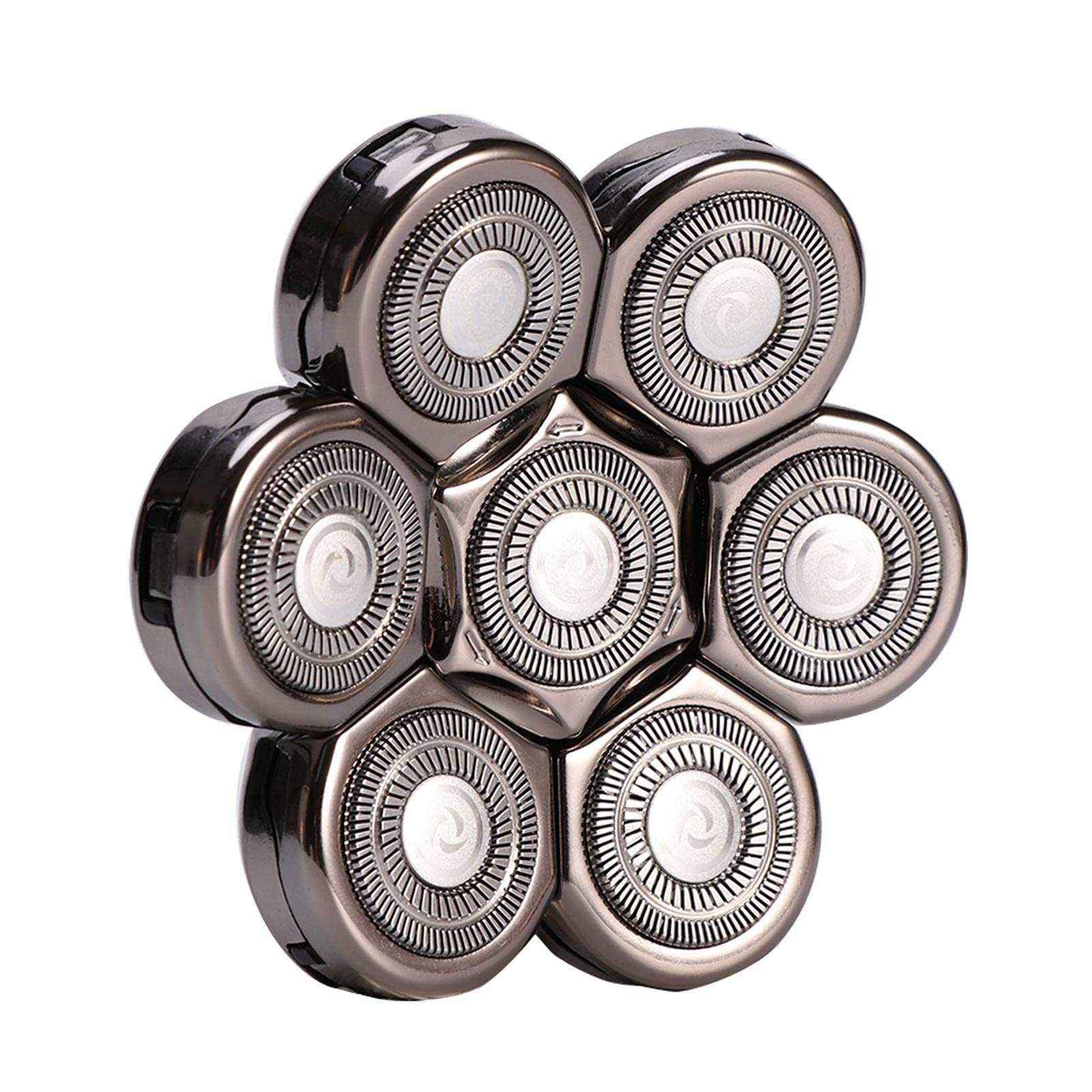 7 Blades Electric Razor Replacement head,Bald Men Head Shaver Replacement Blades, Easy Install Beard Cutter Replacement Blade Wet Dry Cleaning(Silver)