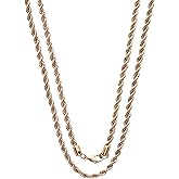 Savlano 2mm-5mm Stainless Steel Rose Gold Color Rope Twist Necklace Chain For Men & Women Comes in 16-30 inches With a Gift Box