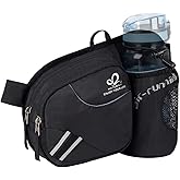 WATERFLY Fanny Pack Waist Bag: Waist Pack for Women Men with Water Bottle Holder Hiking Fanny Pack for Running Walking DogWalking Travel Cycling