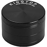KINGTOP Grinder, Large 3" Zinc Alloy Spice Grinder (Black)