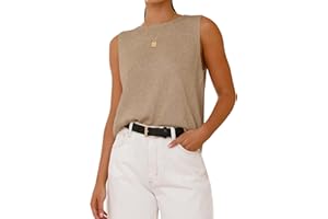 BTFBM Women's Sleeveless Sweater Vest 2025 Summer Crew Neck Ribbed Knit Lightweight Pullover Casual Loose Fit Tank Tops
