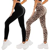 SINOPHANT High Waisted Leggings for Women - 2 Packs Buttery Soft Yoga Pants for Workout Athletic