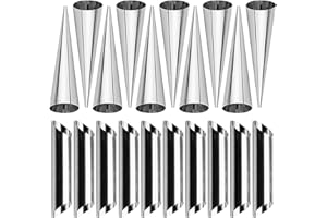 FantasyDay Non-stick Cream Cannoli Tubes, 20 Pcs Stainless Steel Baking Cones Pastry Roll Horn Croissant Mold Cannoli Shells - Pastry Baking Set for Christmas Cake Anniversary Party