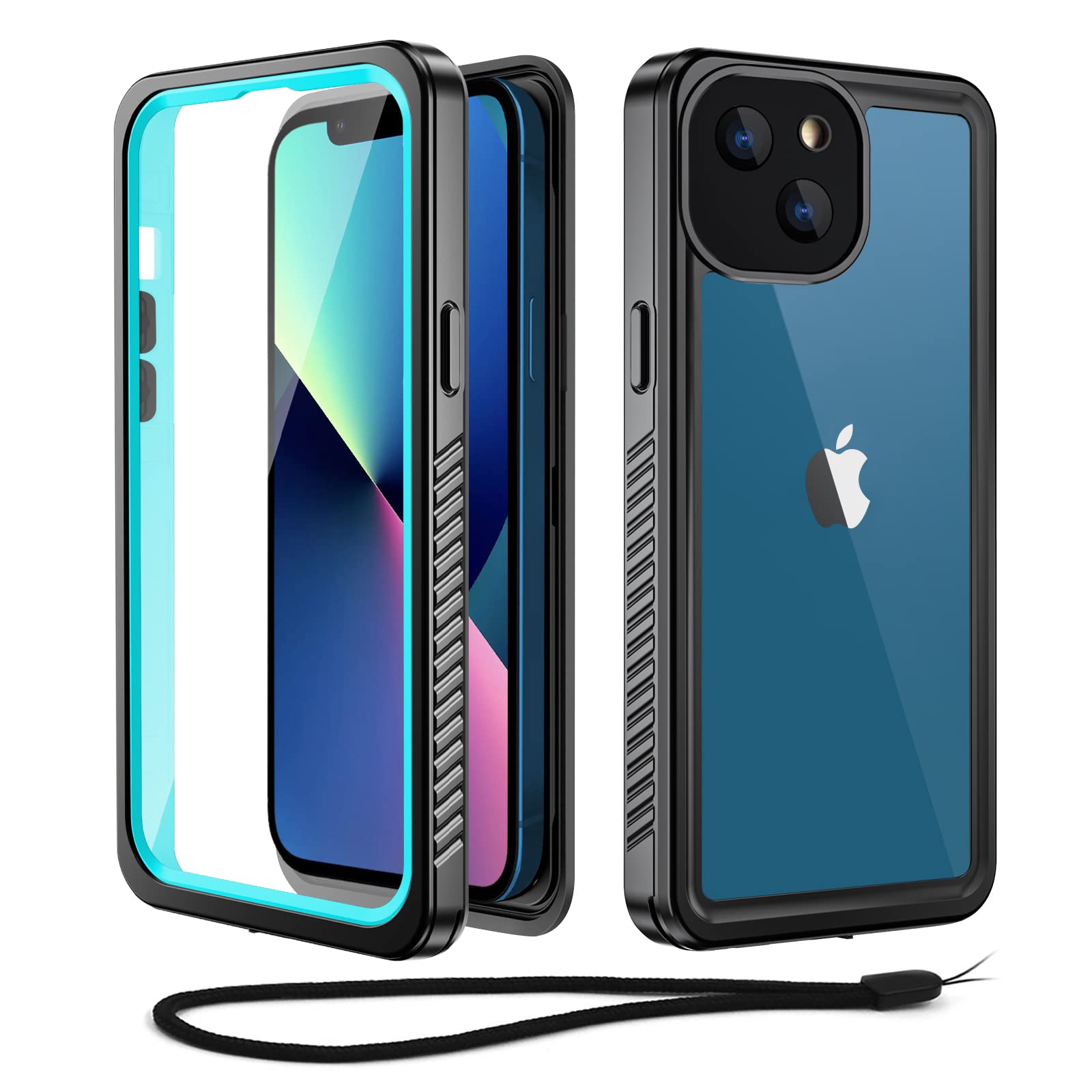 Beeasy for iPhone 13 Case Waterproof Shockproof Dustproof, Built-in Screen Protector Full Body Heavy Duty 360° Protective, Front and Back Phone Case for iPhone 13(6.1”), Blue