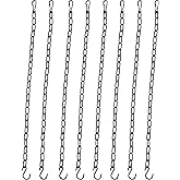 ENATECLITE Black Hanging Plant Chains Kit, 20-Inch Adjustable Plant Hangers with Hooks and Clip for Hanging Baskets, Bird Feeders, Wind Chimes, Planters and Porch Signs 8Pack